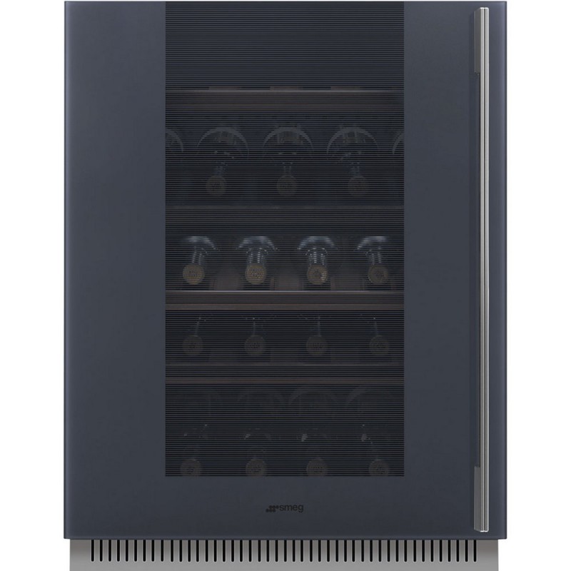 CVI138LG Cave à vin encastrable sous plan Smeg S CVI138LG Finition Gris Neptune 60 cm - Charnière à gauche