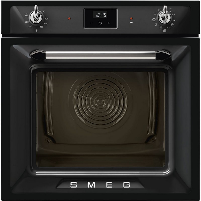 SOP6900TN Smeg S Four pyrolytique thermoventilé Galileo Pyro traditionnel SOP6900TN finition noir 60 cm
