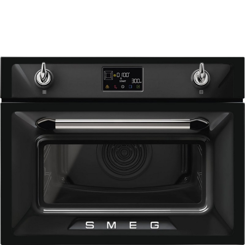 SO4902M1N Four micro-ondes combiné Smeg S Compact Galileo SO4902M1N finition noire 60 cm