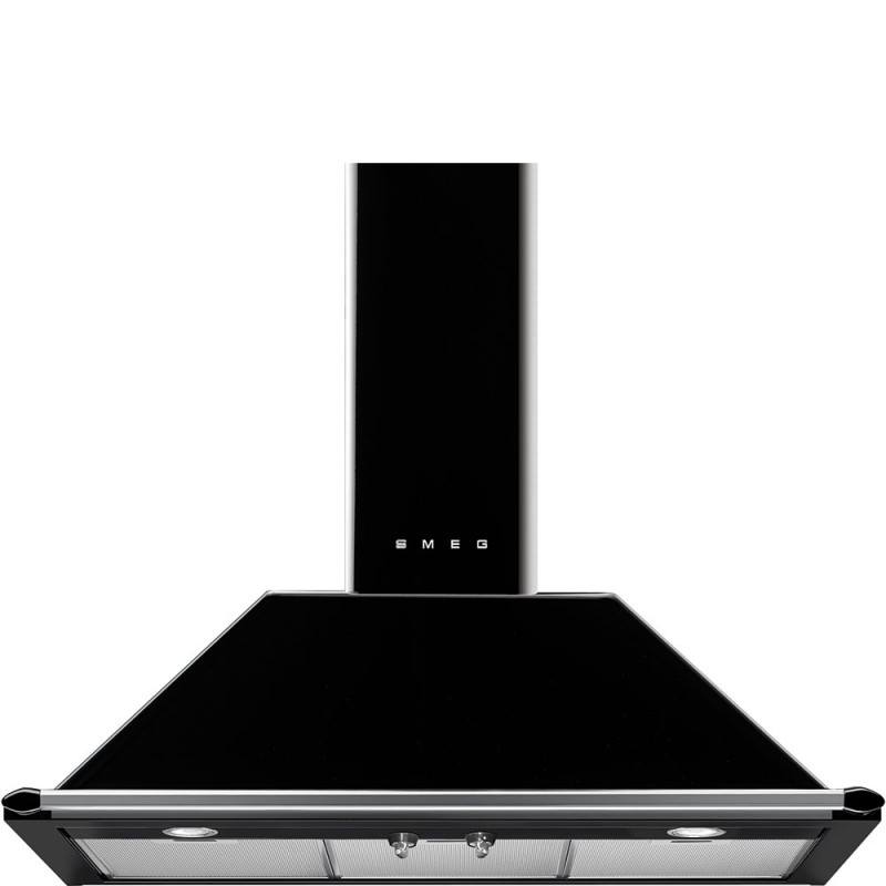 KT90BLE Smeg S Wall mounted extractor hood KT90BLE black finish 90 cm