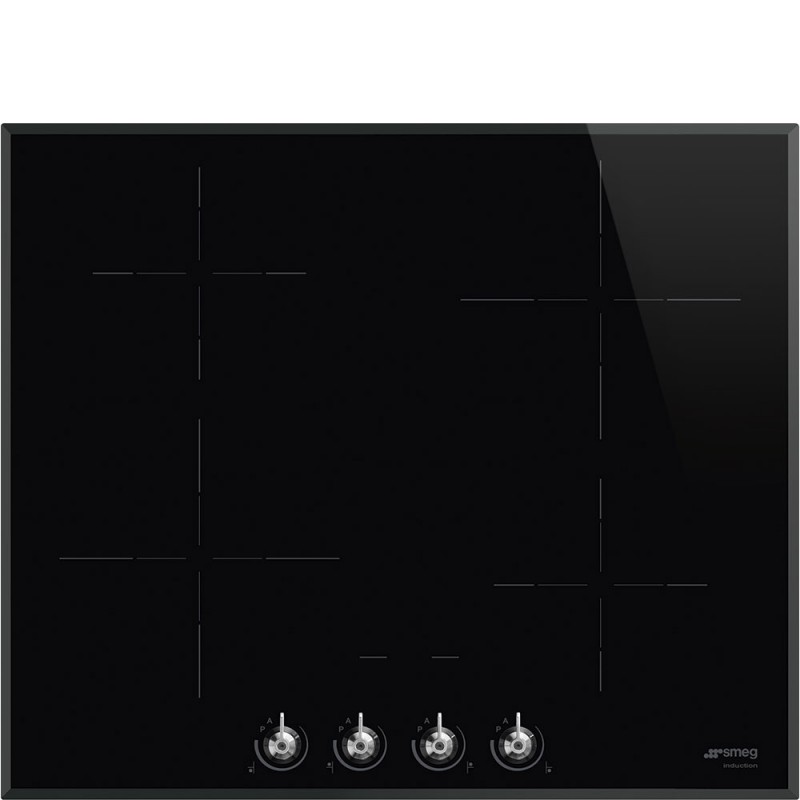 SI364BM Plaque à induction vitrocéramique noire Smeg SI364BM 60 cm