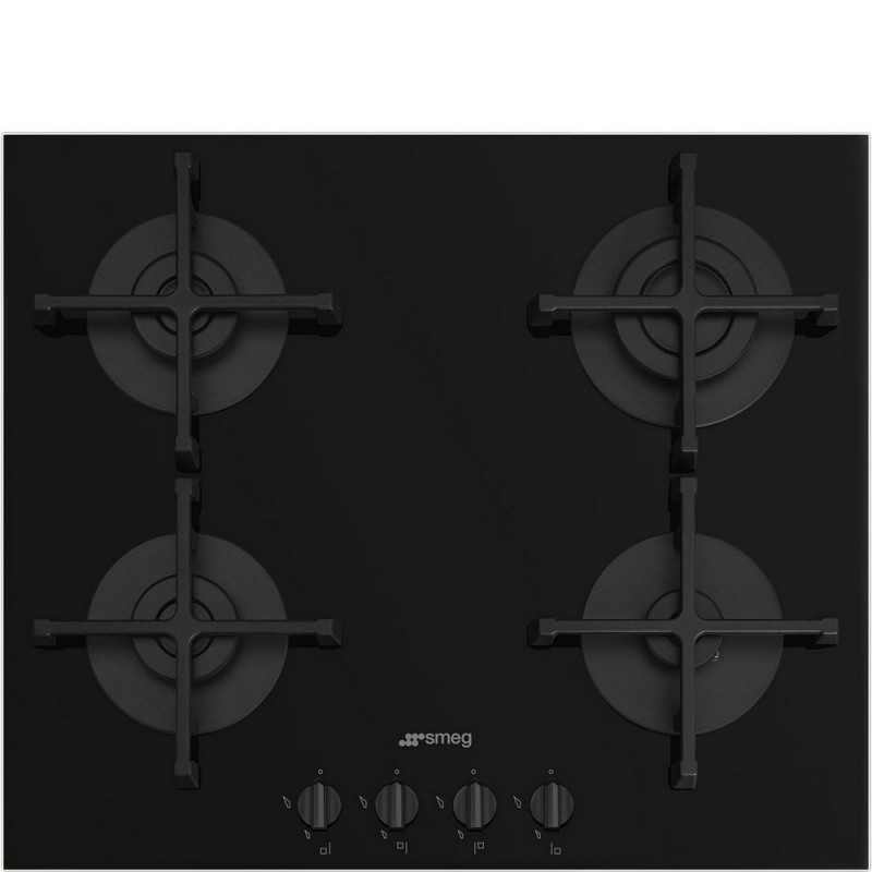 PV264B Plaque de cuisson à gaz Smeg PV264B 60 cm en verre noir