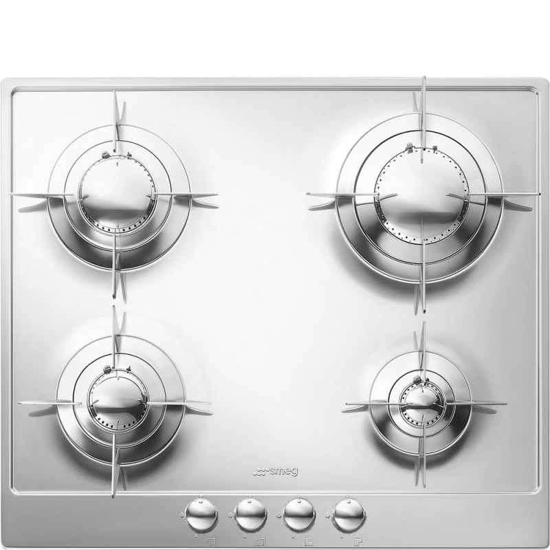 P64ES Smeg P64ES gas hob with 60 cm polished stainless steel finish