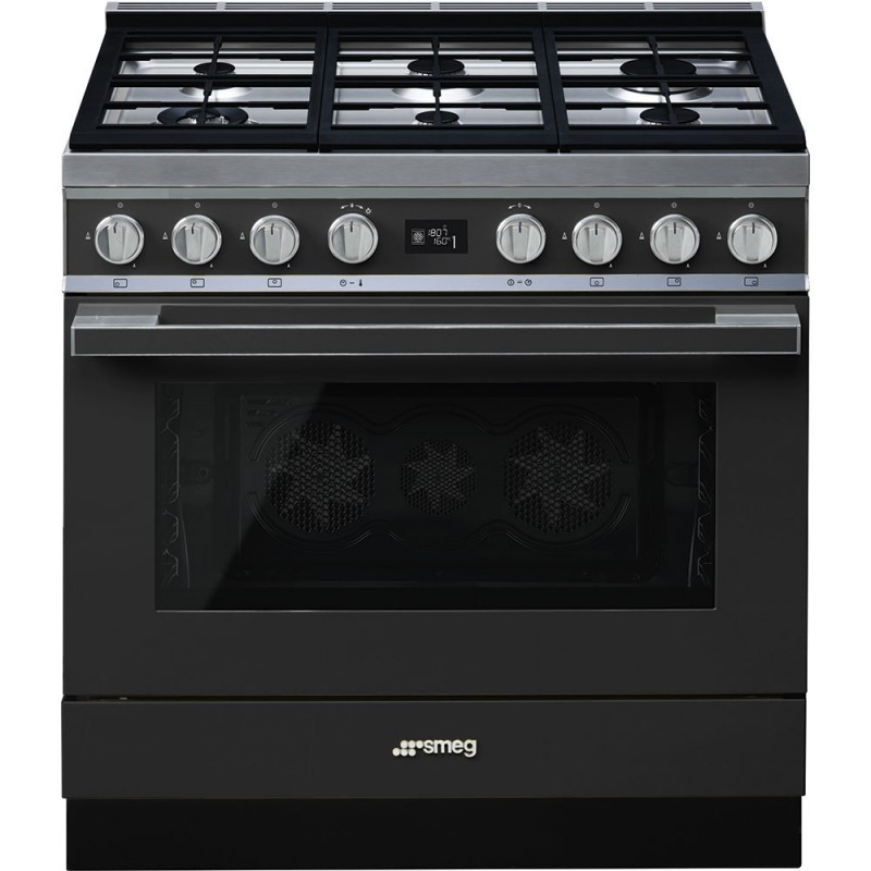 CPF9GPAN Smeg S Cucina CPF9GPAN con forno pirolitico termoventilato e piano cottura gas finitura antracite da 90x60 cm - PROMOZIONE ATTIVA FINO AL 10/09