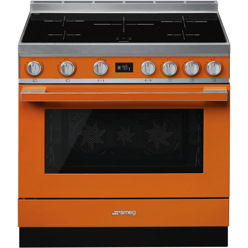 CPF9IPOR Cuisine Smeg S CPF9IPOR avec four pyrolytique thermoventilé et plaque à induction 90x60 cm finition orange