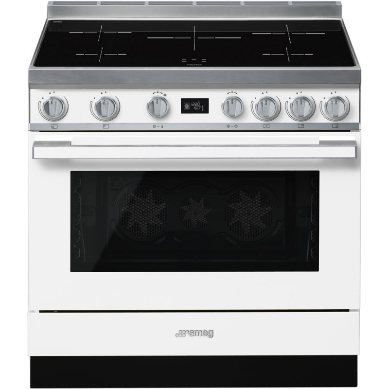 CPF9IPWH Cocina Smeg S CPF9IPWH con horno pirolítico termoventilado y placa de inducción 90x60 cm acabado blanco