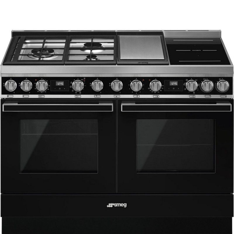 CPF120IGMPBL Smeg Cucina CPF120IGMPBL with double fan assisted oven and 120x90 cm hob with black finish
