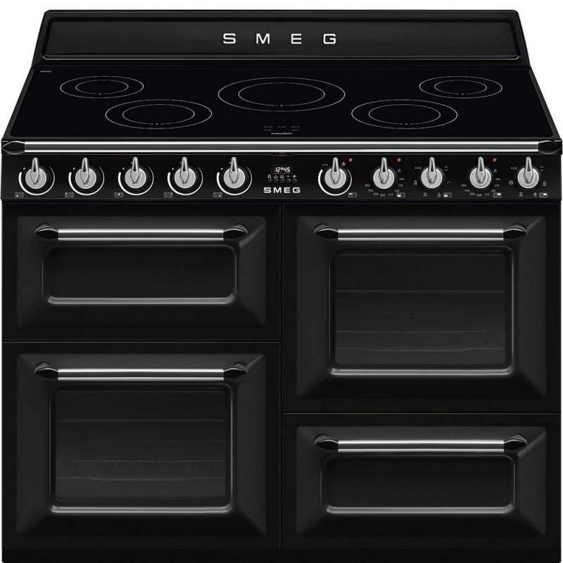 TR4110IBL2 Smeg S Cucina TR4110IBL2 con tre forni e piano cottura induzione finitura nero da 110x60 cm