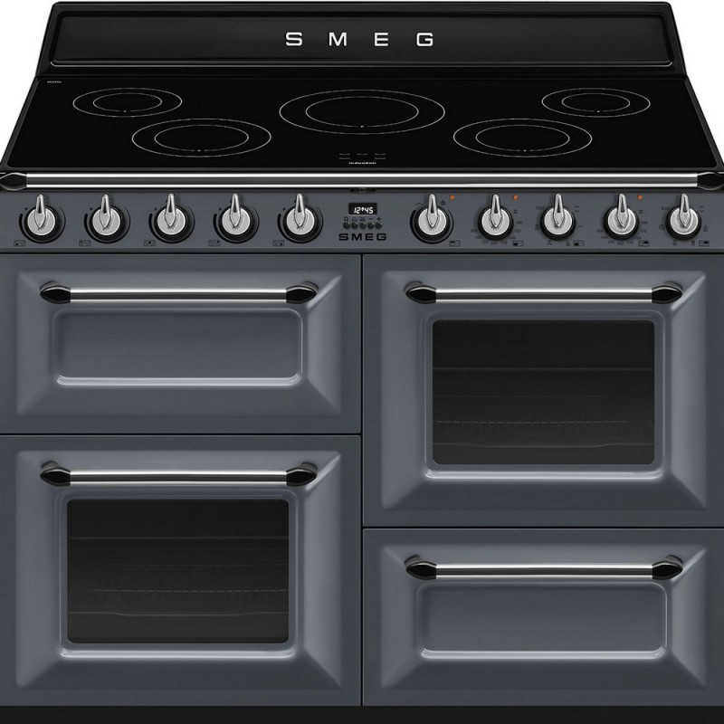 TR4110IGR2 Smeg S Cuisine TR4110IGR2 avec trois fours et plaque à induction 110x60 cm finition Gris Ardoise