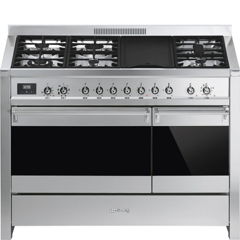 A3-81 Smeg S Cuisine A3-81 avec double four et plaque de cuisson à gaz finition inox 120x60 cm