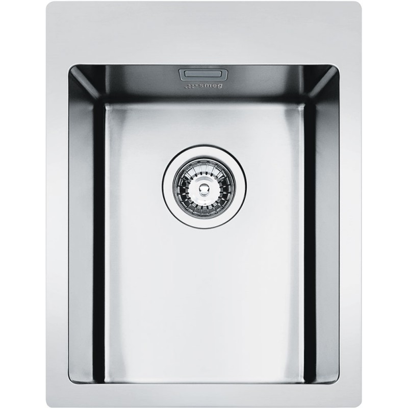 LFT34RS Smeg Single bowl sink LFT34RS stainless steel finish 40.2x51 cm - Above-top / Flush-top