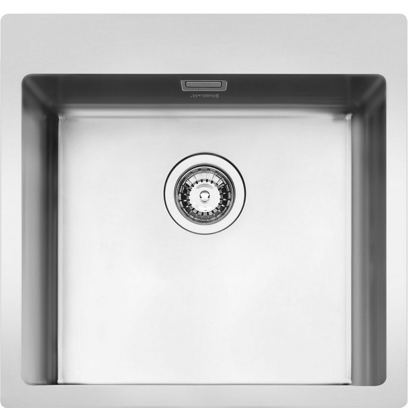 LFT50RS Smeg Single bowl sink LFT50RS stainless steel finish 56.1x51 cm - Above-top / Flush-top
