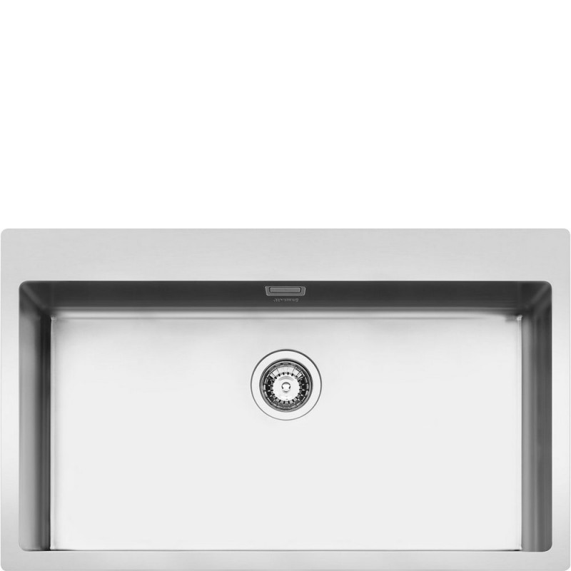 LFT77RS Smeg Single bowl sink LFT77RS stainless steel finish 77x51 cm - Above-top / Flush-top