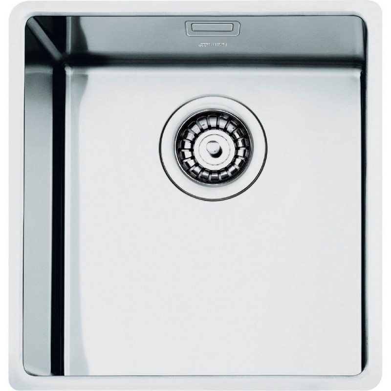VFU45SFR Smeg S Évier 1 bac VFU45SFR finition inox 49x44 cm - A fleur/Plat/Sous plan