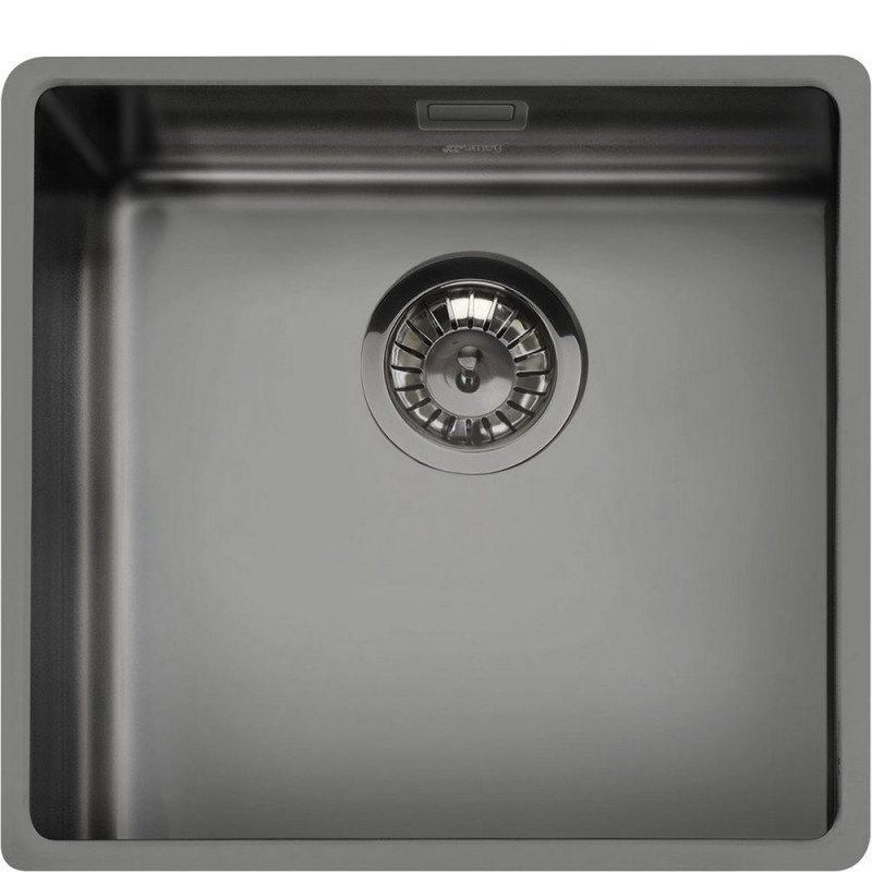 VSTR50DKX Smeg S Single bowl sink VSTR50DKX black steel finish 54x44 cm - Undermount