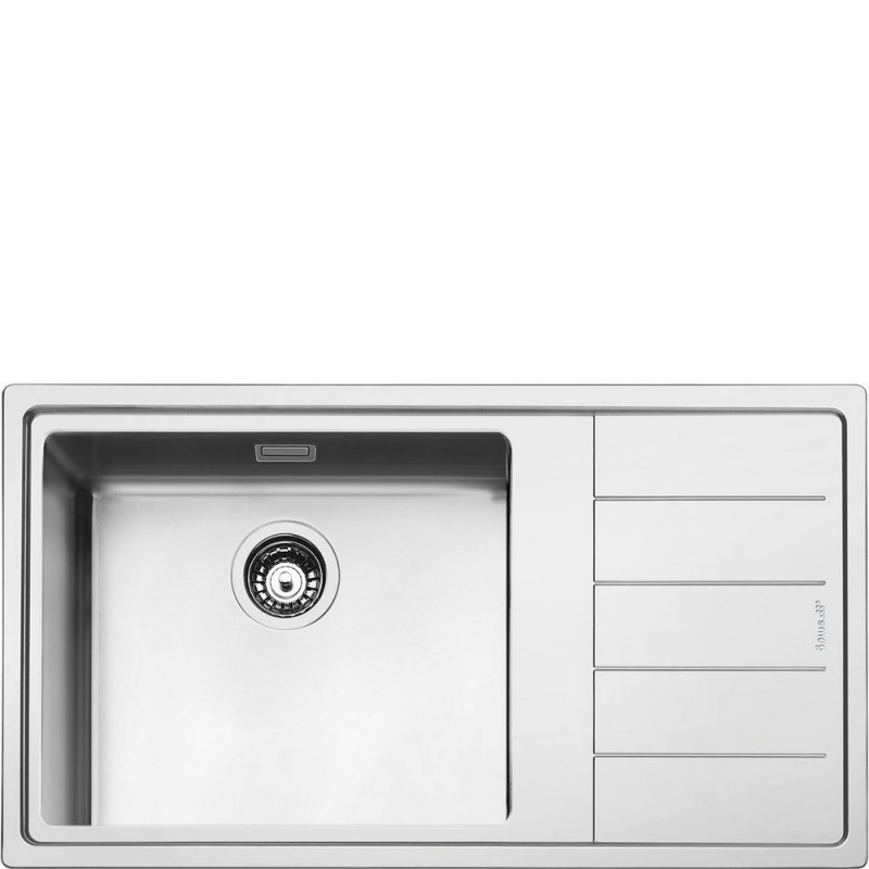 LFTG861D Smeg S Lavello una vasca con gocciolatoio dx LFTG861D finitura acciaio inox da 87x51 cm - Filotop/Flat - PROMOZIONE ATTIVA FINO AL 10/09
