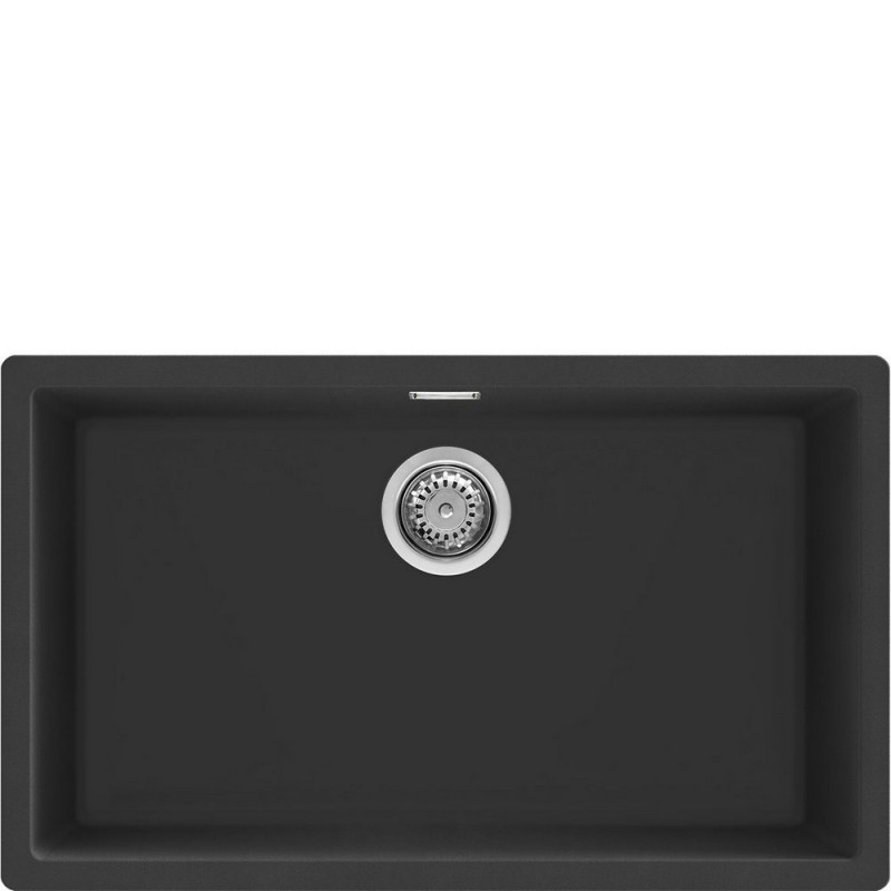 VZP76N Smeg S Single bowl sink VZP76N black finish 75.6x45.6 cm - Above/Undermount