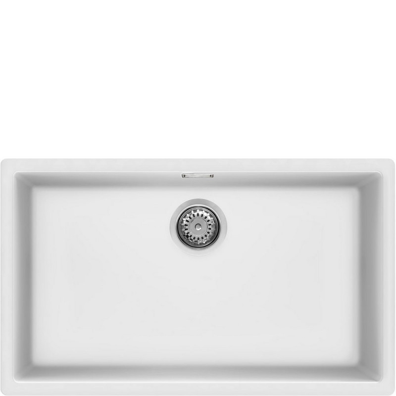 VZP76B Smeg S Single bowl sink VZP76B white finish 75.6x45.6 cm - Above/Undermount