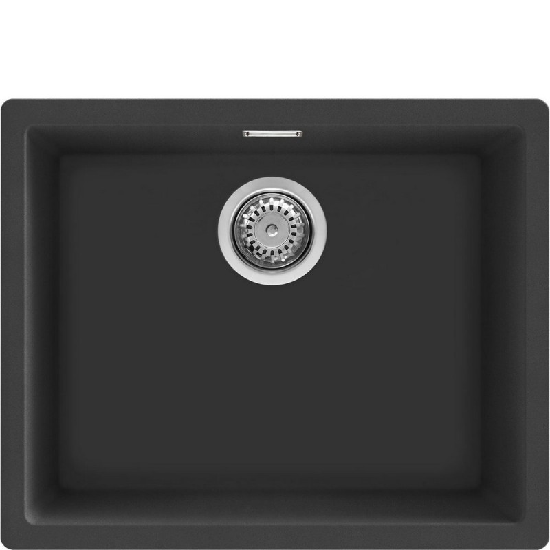 VZP56N Smeg S Single bowl sink VZP56N black finish 55.6x45.6 cm - Above/Undermount