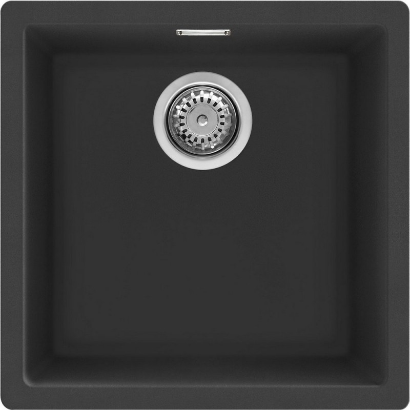 VZP45N Smeg S Single bowl sink VZP45N black finish 45.6x45.6 cm - Above/Undermount