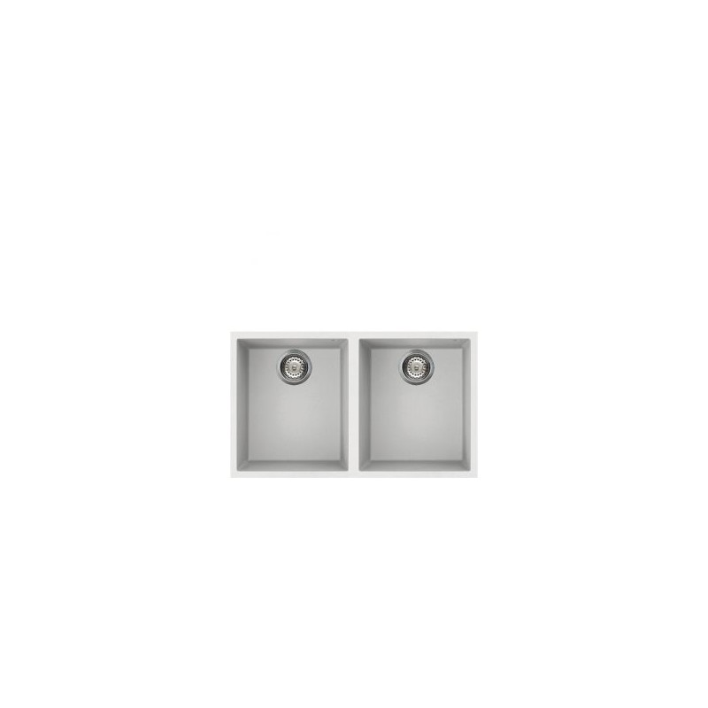 VZUM3434B Smeg S Double bowl sink VZUM3434B white finish 76x43.5 cm - Undermount