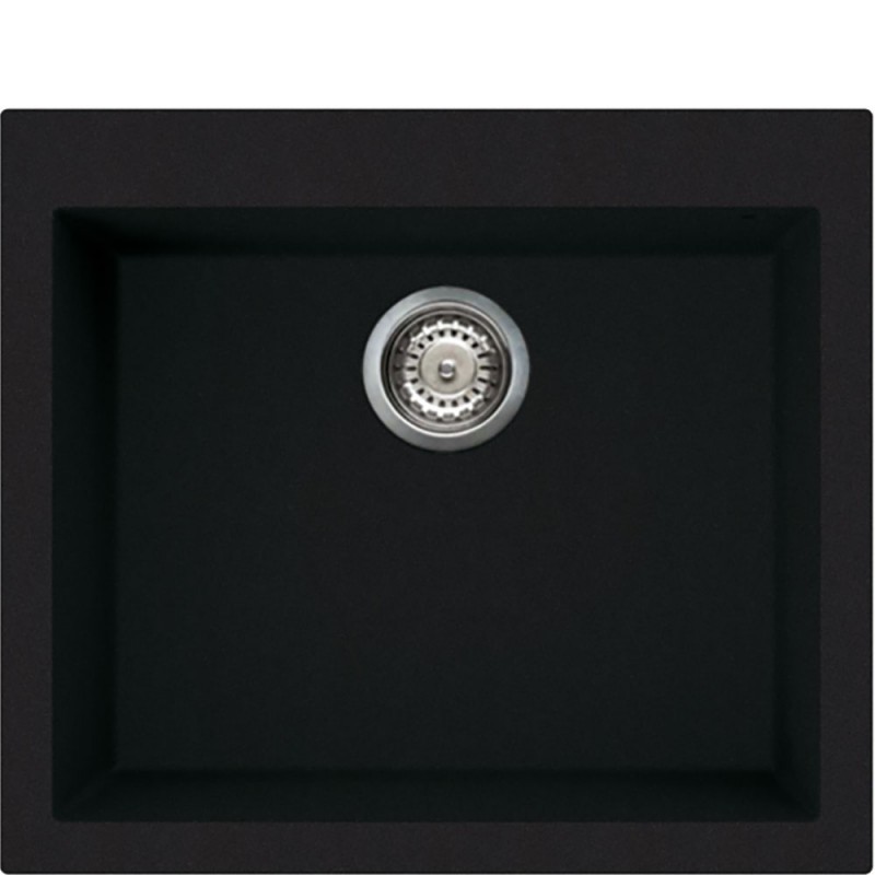 VZ57N Smeg S Single bowl sink VZ57N black finish 57x50 cm - Overmount