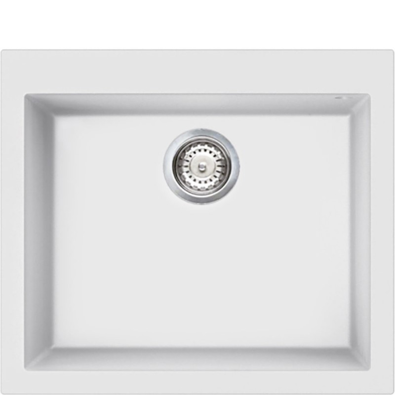 VZ57B Smeg S Single bowl sink VZ57B white finish 57x50 cm - Overmount