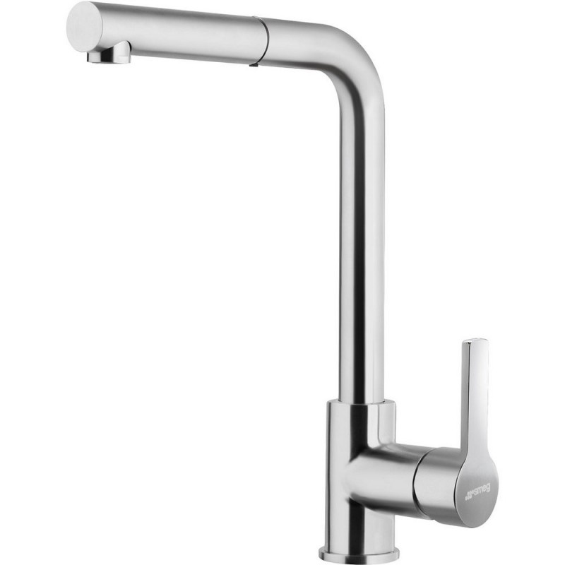 MID1NS Smeg S Single-lever mixer tap with shower MID1NS satin nickel finish