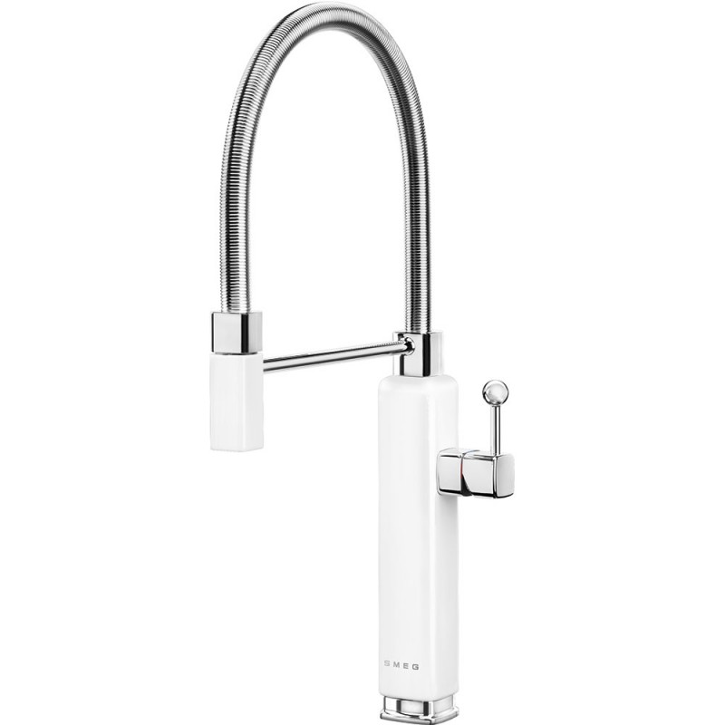 MDF50WH Smeg S Single-lever mixer tap with shower MDF50WH white finish