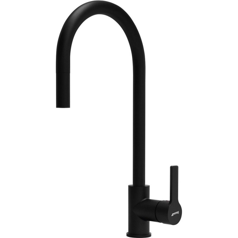 MID2MN Robinet mitigeur monocommande Smeg MID2MN avec pommeau de douche, finition noire