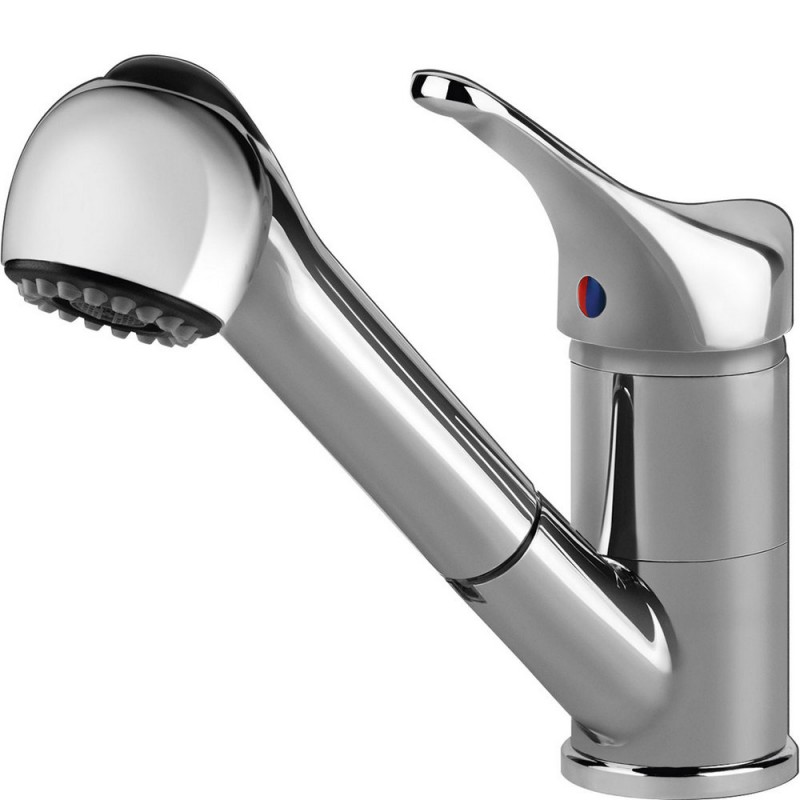 MD10CR3 Robinet mitigeur monocommande Smeg MD10CR3 avec pommeau de douche, finition chromée
