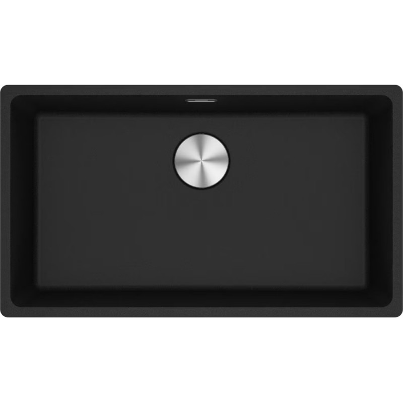 114.0661.651 Franke: Fregadero de un seno Maris MRG 610-72 114.0661.651, de sobreponer, acabado en fragranito negro, 76x44 cm