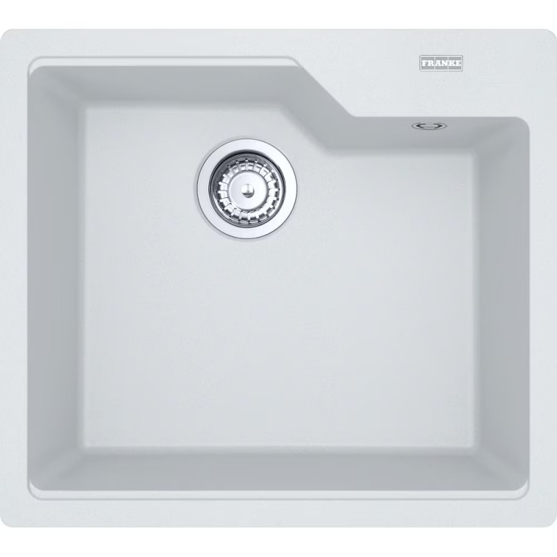 114.0686.796 Franke: Lavabo à une cuve Urban UBG 610-50 114.0686.796, finition fragranite blanche, 56x50 cm