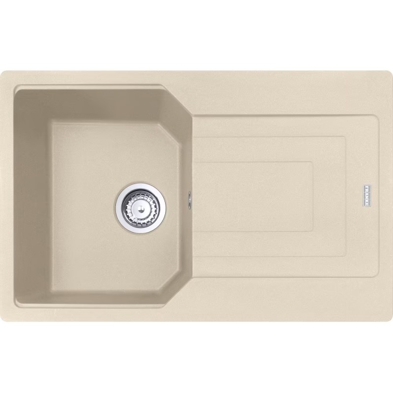 114.0686.748 Franke: Fregadero de un seno con escurridor Urban Empotrable UBG 611-78 114.0686.748 color avena, acabado fragranito, 78x50 cm