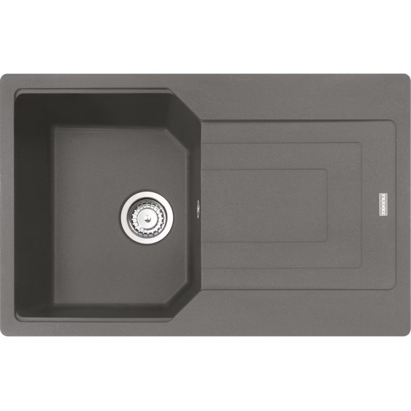 114.0686.752 Franke: Évier à une cuve avec égouttoir Urban Built-in UBG 611-78 114.0686.752 Finition Fragranite Gris Pierre 78x50 cm
