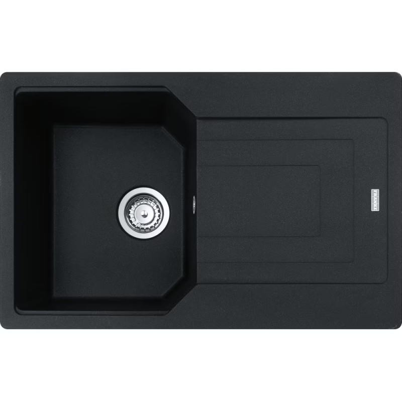 114.0686.749 PRONTA CONSEGNA - Franke: Lavello una vasca con gocciolatoio Urban Incasso UBG 611-78 114.0686.749 finitura fragranite nero da 78x50 cm