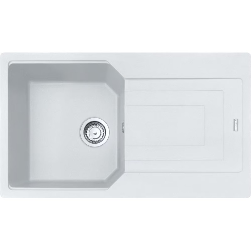 114.0686.753 Franke: Évier à une cuve avec égouttoir Urban Built-in UBG 611-86 114.0686.753 finition fragranite blanche 86x50 cm