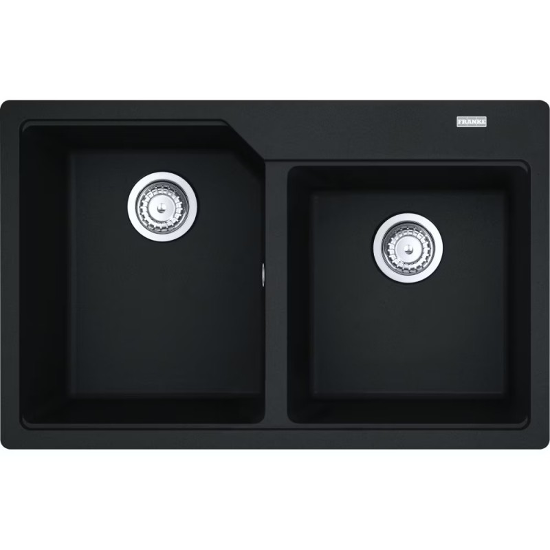 114.0686.764 Franke: Urban Built-in UBG 620-78 114.0686.764 double bowl sink, black fragranite finish, 78x50 cm