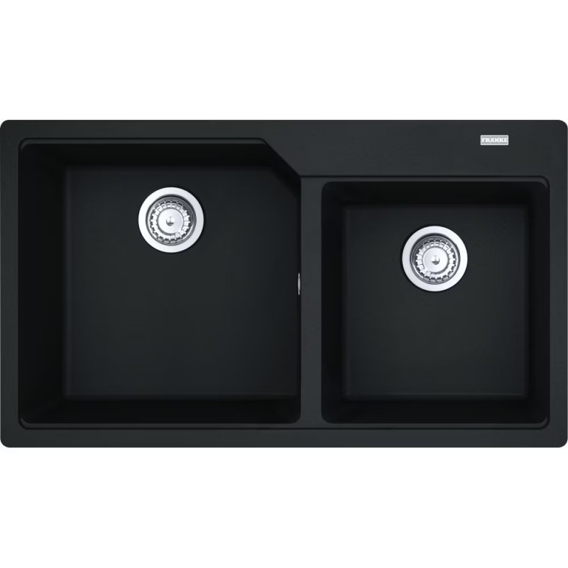 114.0686.775 Franke: Urban Built-in UBG 620-86 114.0686.775 double bowl sink with black fragranite finish, 86x50 cm