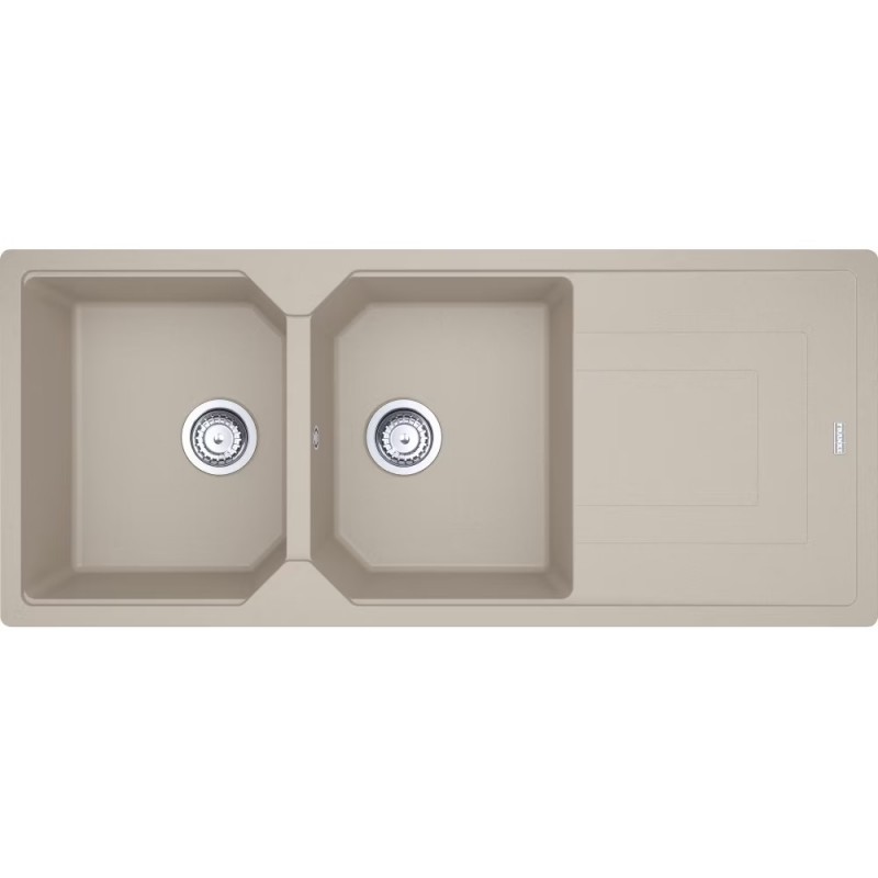 114.0686.784 Franke: Évier double bac avec égouttoir Urban Built-in UBG 621 114.0686.784, finition Sahara Fragranite, 116x50 cm