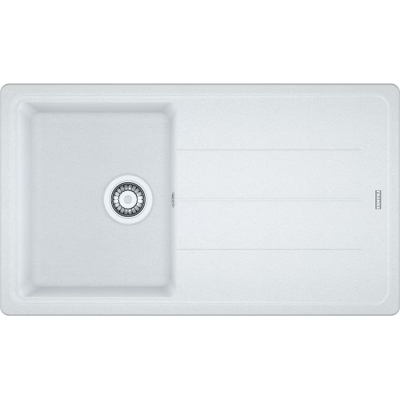 114.0370.205 Évier encastrable Franke Boston BFG 611-86 114.0370.205, cuve simple avec égouttoir, finition blanc Fragranite, 86 x 50 cm