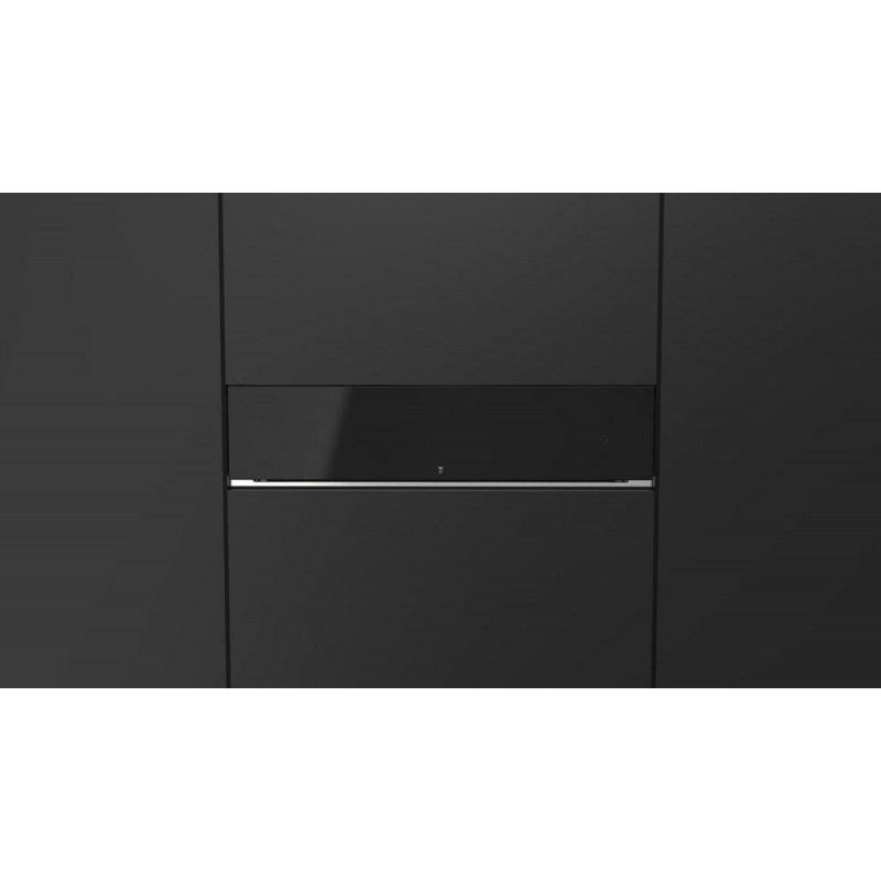 FCLD 150 BK Fulgor FCLD 150 BK 60 cm black glass finish storage drawer