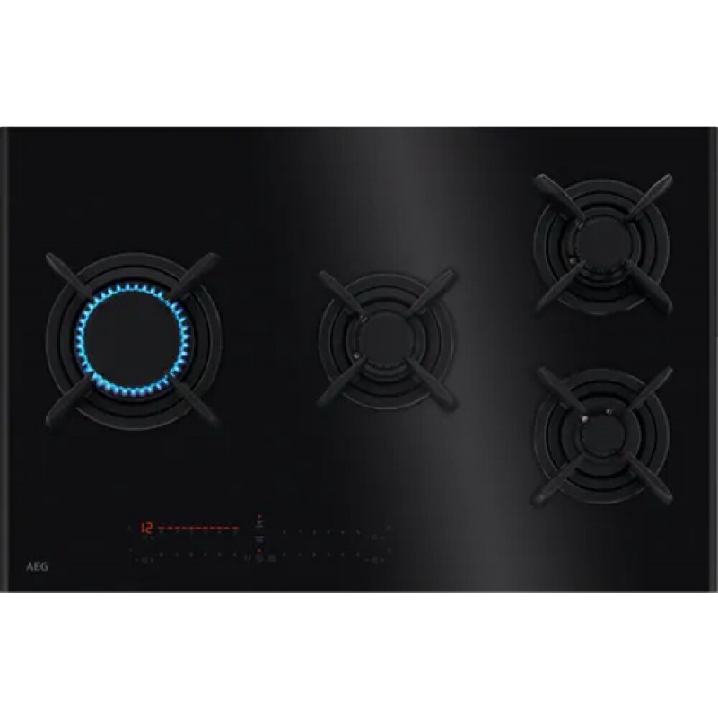 HVB8453IB Placa de gas AEG HVB 8453 IB 80 cm vitrocerámica negra