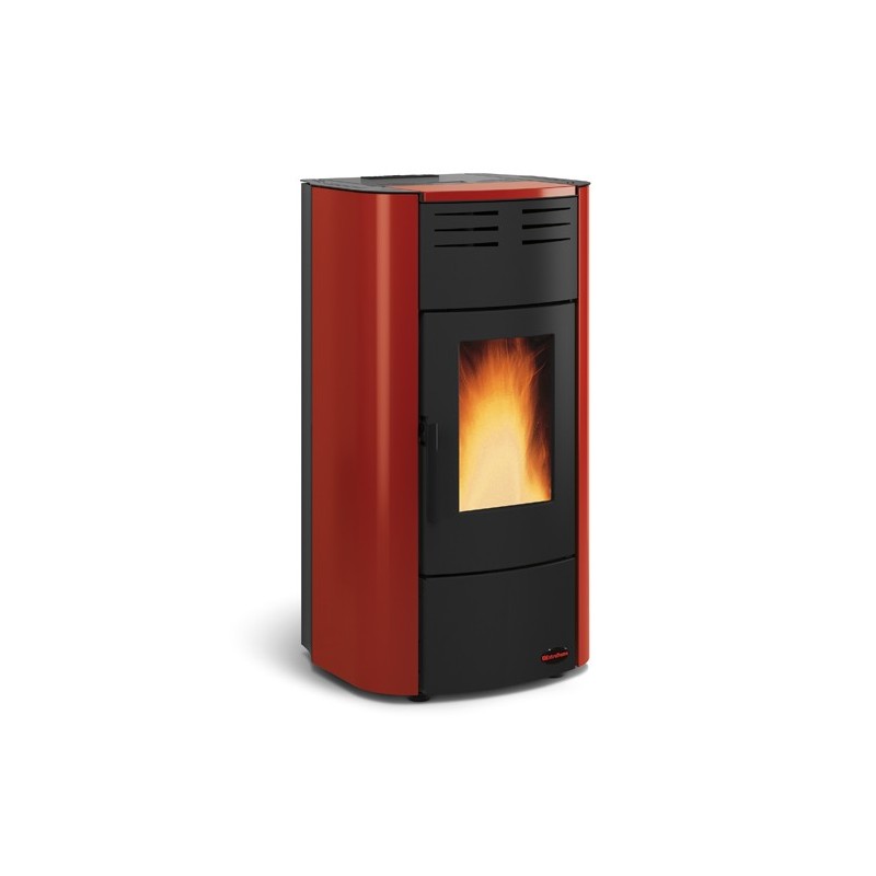 1285100 Extraflame Ventilated pellet thermo stove RAFFAELLA IDRO H15 1285100 burgundy finish