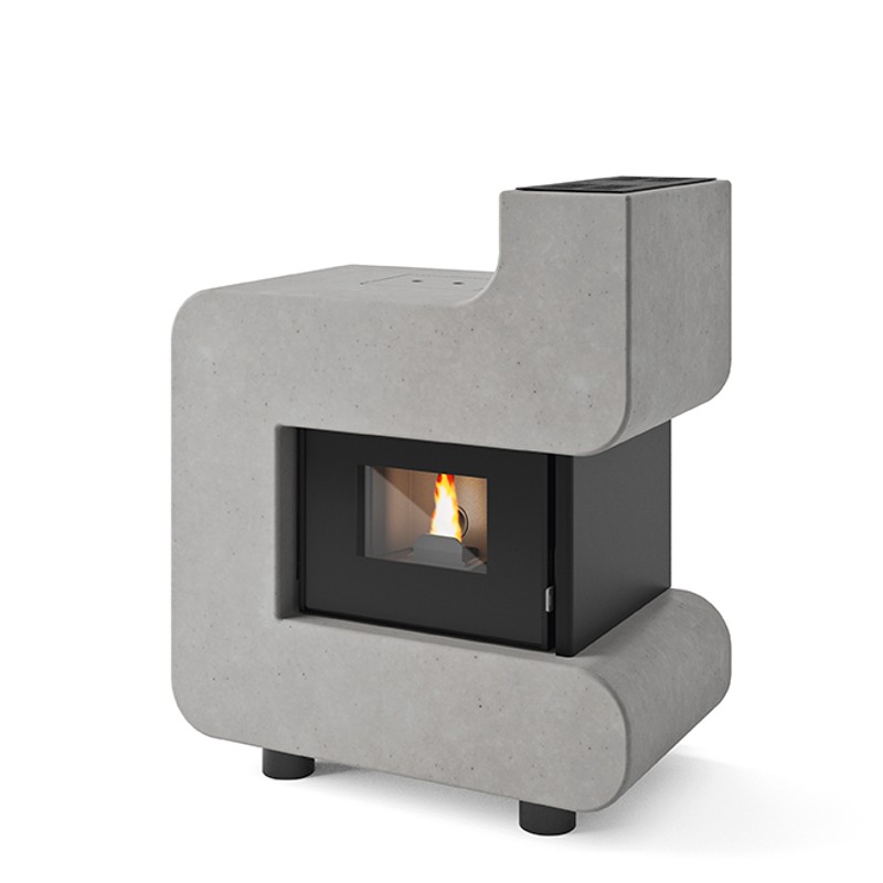 9016027300 Eva Calòr Pellet stove TIZIANO 9016027300 concrete finish