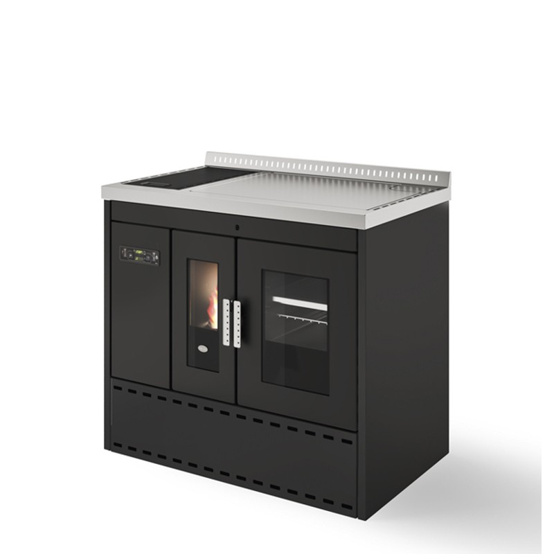 901694600 Thermocuiseur Eva Calòr Pellet avec four avec résistance et ampoule ISOTTA 901694600, finition noire