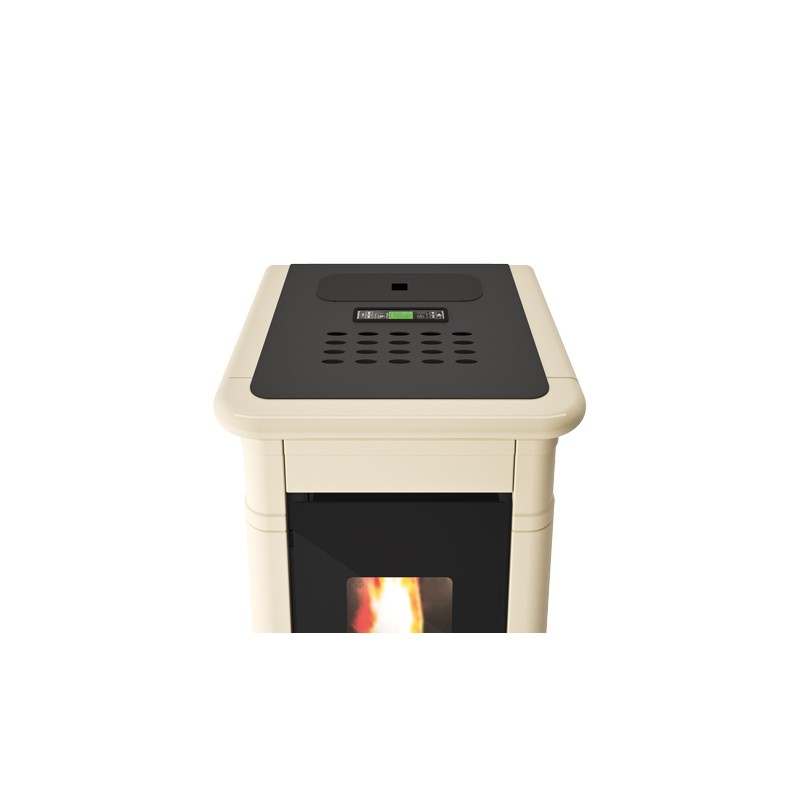 Poêle à Granulés (poêle à Bois) EVA CALOR Modèle Venere Crème - Puissance 13 KW - Neuf