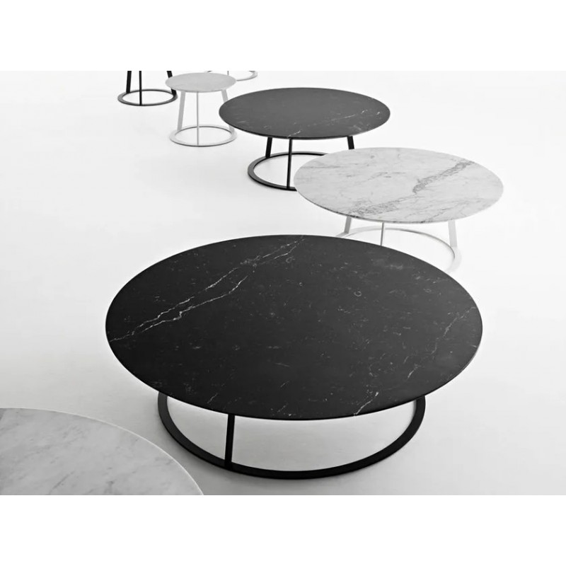 ALBINO FAMILY MARMO Horm Albino Family round coffee table in metal and marble top