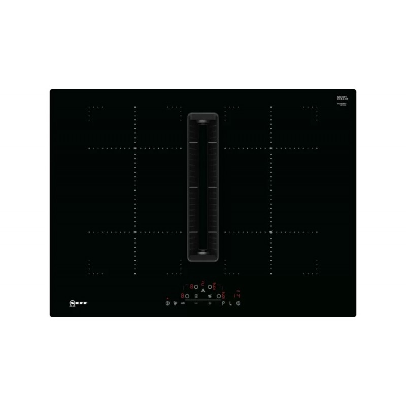 T47PD7BX2 Neff Induction hob with integrated hood T47PD7BX2 in black glass ceramic 70 cm