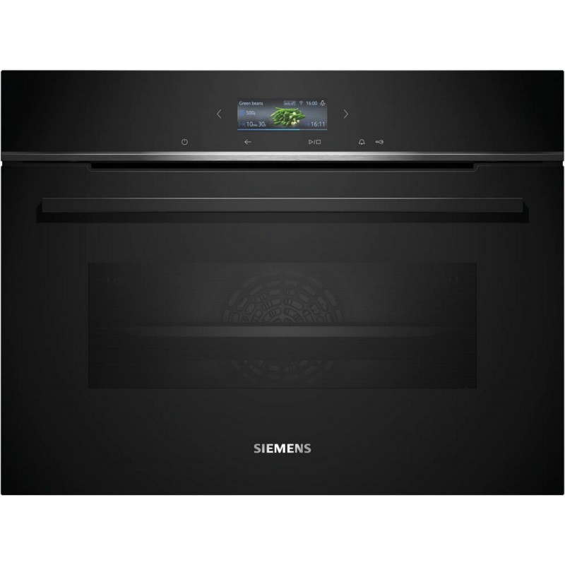 CB734G1B1 Horno compacto empotrable Siemens CB734G1B1 de 60 cm con acabado negro